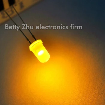 1000PCS/MULȚIME de lumină LED-diodă emițătoare de 5 MM Rotund alb shell strălucește galben de ceață