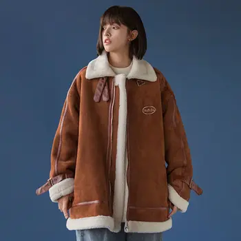 2021 Iarna Nou Stil coreean Miel Lână Sacou Femei de Moda Harajuku Streetwear Haina de Iarna Jacheta de Îmbrăcăminte pentru Femei K4698