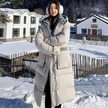 2021 noi de iarna palton lung pentru femei stil coreean liber mid-lungime peste genunchi iarna captusit haina