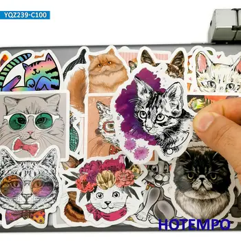 50/100buc Pisica Drăguț Amuzant Desene animate de animale de Companie Autocolant Impermeabil pentru Copii Jucării Album de Telefon Laptop Chitara Skateboard, Biciclete Autocolante Auto