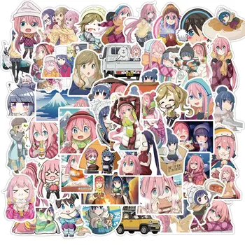 50PCS Anime Yuru Tabără Autocolante Kawaii Shima Rin&Nadeshiko Pentru Bagaje Valiza Laptop Telefon Decalcomanii de Graffiti Autocolant F4