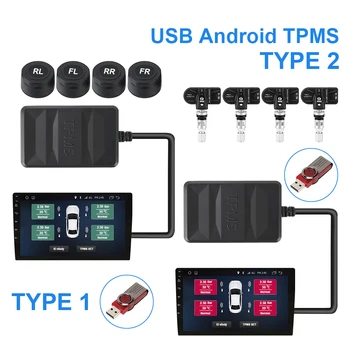 Anvelopă de rezervă Internă Senzor Extern Android TPMS pentru Masina Radio, DVD Player USB TPMS a Presiunii în Anvelope Sistemul de Monitorizare
