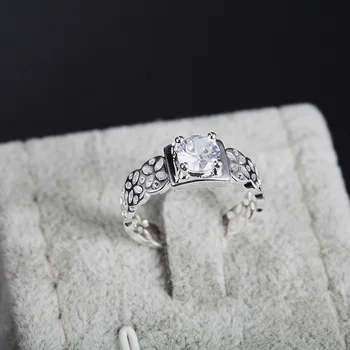Argint 925 nobil Pătrat cristal inel Pentru Femei de Moda de Petrecere cadouri inele de nunta pentru cuplurile de Bijuterii cu diamante de logodna