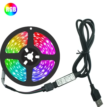 Benzi cu LED-uri de Lumină 2835 RGB Flexibil Lampa de Bandă 1M-10M Luces Șir USB DC5V Bluetooth, Infraroșu de Control TV cu Ecran Decorare Dormitor