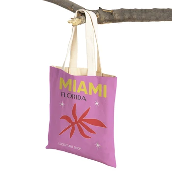 Capri Palmbeach Hawaii Monaco Miami Ibiza Femeie Cumpărături Saci De Panza Pliere Nordic Travel Tote Geantă De Mână De Supermarket Geanta Shopper