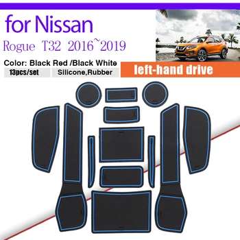 Cauciuc Praf-dovada Mat pentru Nissan Rogue T32 X-Trail SV 2016~2019 Depozitare Interior Anti-alunecare Ușa Groove Cupa Pad Poarta Slot Auto