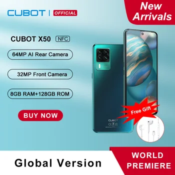 Cubot X50 8GB Smartphone NFC 64MP Quad Camera 32MP Selfie 128GB ROM 6.67