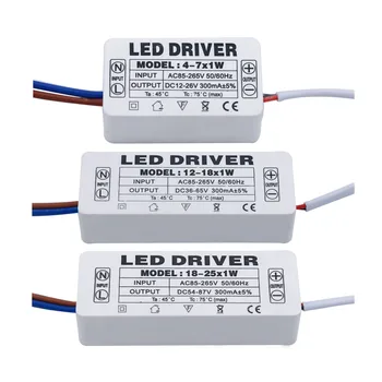 Driver LED 300mA 1-3W 3-5W 4-7W 8-12W 12-18W 18-25W 25-36W LED-uri Unitate de Alimentare cu Energie 350mA AC90-265V de Iluminat, Transformatoare, Pentru Led-uri