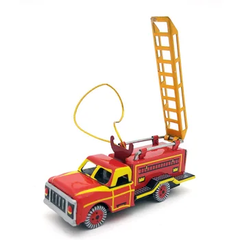 [Funny] Adult Colecție Retro Vânt de până jucării Tablă de Metal camion foc scalare scara masina pandantiv Ceas de jucărie model vintage jucarie cadou