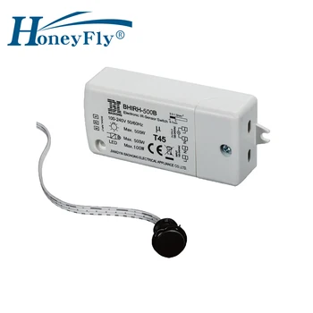 HoneyFly 3pcs IR Comutator Senzor 500W 100-240V (Max.100W Pentru Led-uri) Infraroșu Comutator Senzor de Mișcare Auto Inteligent On/off 5-10CM
