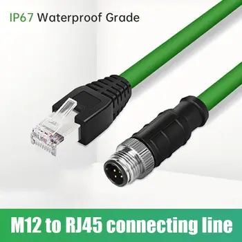 M12 a Cablu de Rețea RJ45 Conector M12 cu 4 Pini D Tipul de Codificare pentru rj45 Sârmă de Aviație Plug Industriale Senzor de Camera foto Drag Chain Linie