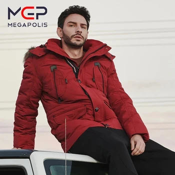 MGP nou stil de iarnă de îmbrăcăminte pentru bărbați cald în jos jacheta de piele de înaltă calitate guler brand masculin costum