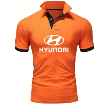 NOI Vara Casual Hyundai Auto Logo-ul de Imprimare tricou POLO Barbati culoare Solidă de înaltă calitate din bumbac Bumbac Barbati maneca scurta