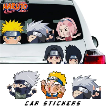 Naruto Anime Geamul Mașinii Autocolant Kawaii Cifre Kakashi Uchiha Sasuke Itachi Auto Parbriz Spate Autocolante Decor Decal Masina Folie