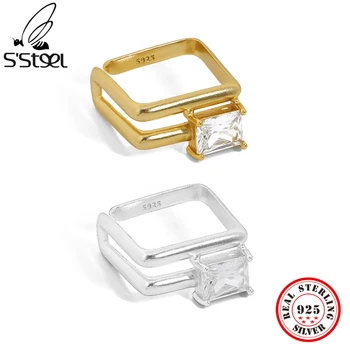 S ' STEEL Argint 925, Design Zircon Textura de Deschidere Inel Cadouri Pentru Femei Minimalist Tendință 2021 Accesorii Bijuterii