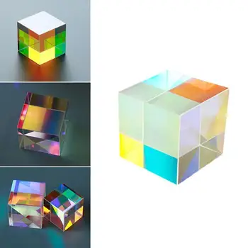 Sticla dicroice de Culoare Optic X-Cube Patru Laterale Lustruite Experiment Pentru Predare 12.7*12.7*12.7 m Cub Curcubeu Prismă de Sticlă Las B3N4