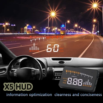 X5 HUD Head Up Display Masina HUD Head Up Display Car Styling Viteza de Alarmă OBD II Head-up Display Interfata OBD2 viteza masina proiector