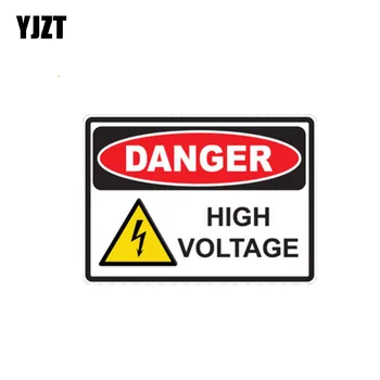 YJZT 13.9 CM*10CM Autocolant Auto Pericol de Înaltă Tensiune Creative Amuzant PVC Decal 12-0391
