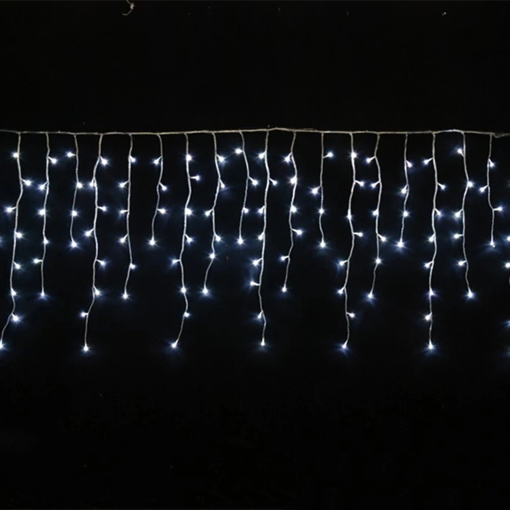 Crăciun Ghirlanda LED-uri Cortina Sloi de gheață Șir Lumina 220V 4.5 m 100Leds Interior Picătură a CONDUS Partidul Grădină Scenă în aer liber Decorative de Lumină Imagine 4