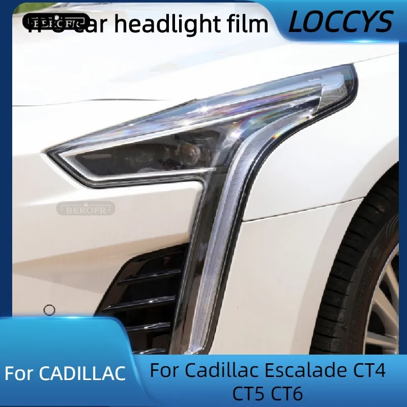 Pentru Cadillac Escalade CT4 CT5 CT6 Farurilor Auto de Protecție de Film Tentă de Fum Negru Transparent TPU Lumină Față Autocolant Accesorii Imagine 0