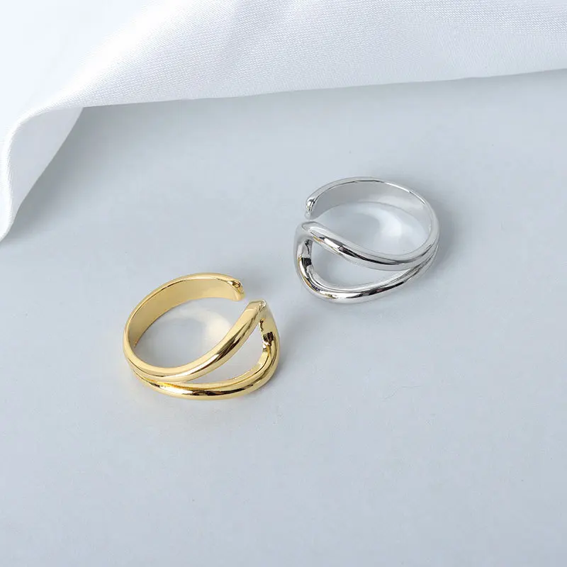 QMCOCO Geometrice Argint Culoare Inel de Femei de Moda de Personalitate URI Hip-Hop Simplu Degetul Arătător Ring Femei Bijuterii Accesorii Imagine 1