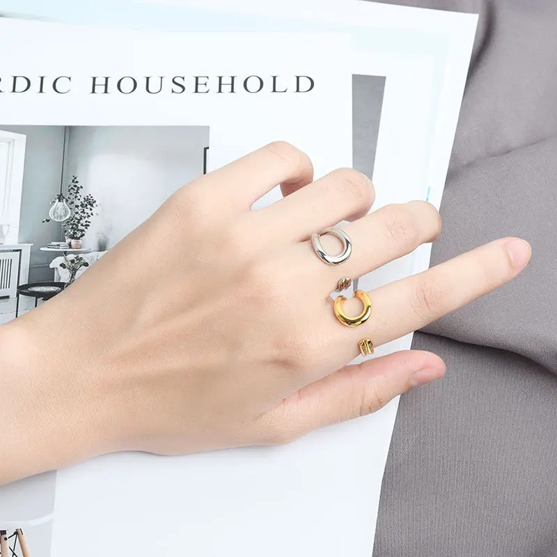 QMCOCO Geometrice Argint Culoare Inel de Femei de Moda de Personalitate URI Hip-Hop Simplu Degetul Arătător Ring Femei Bijuterii Accesorii Imagine 3