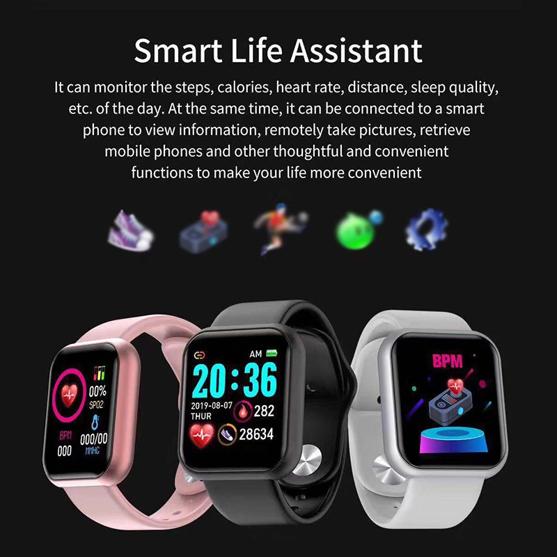 Silicon Copii Bluetooth Ceas Inteligent Fitness Tracker Sport Bratara Heart Rate Monitor Tensiunii Arteriale Bratara Pentru Android Ios Imagine 1